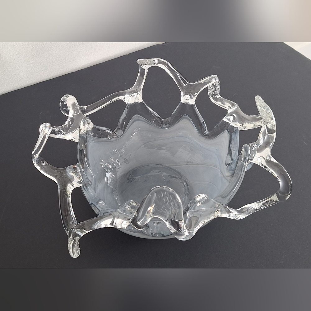 Free-form blown glass centerpiece.